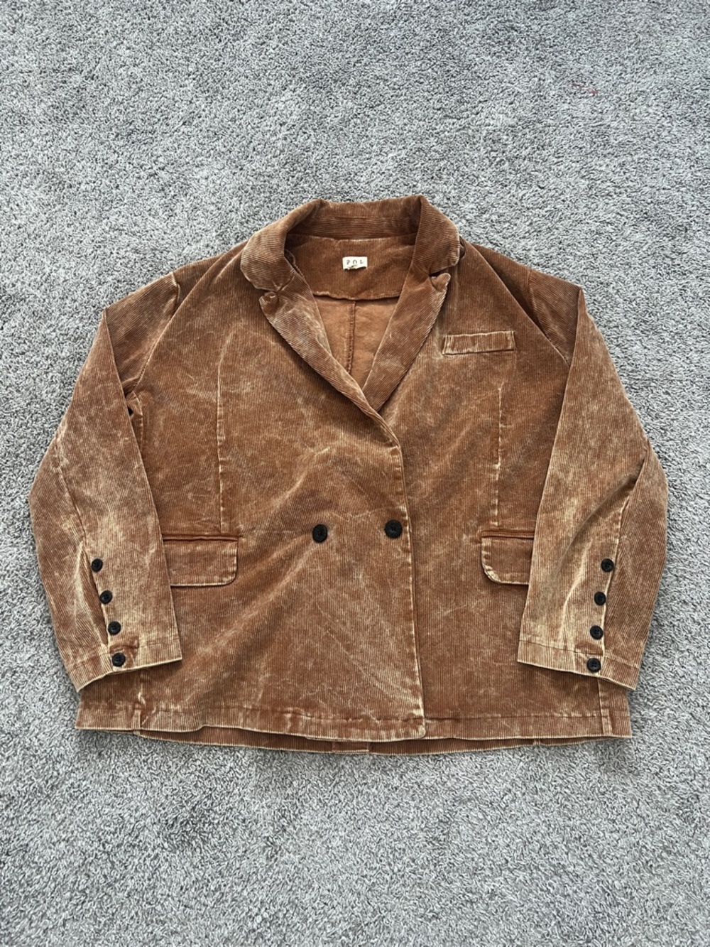 POL “Always Dreaming” Women's Caramel Corduroy Oversized Blazer - Size L - Picture 2 of 9